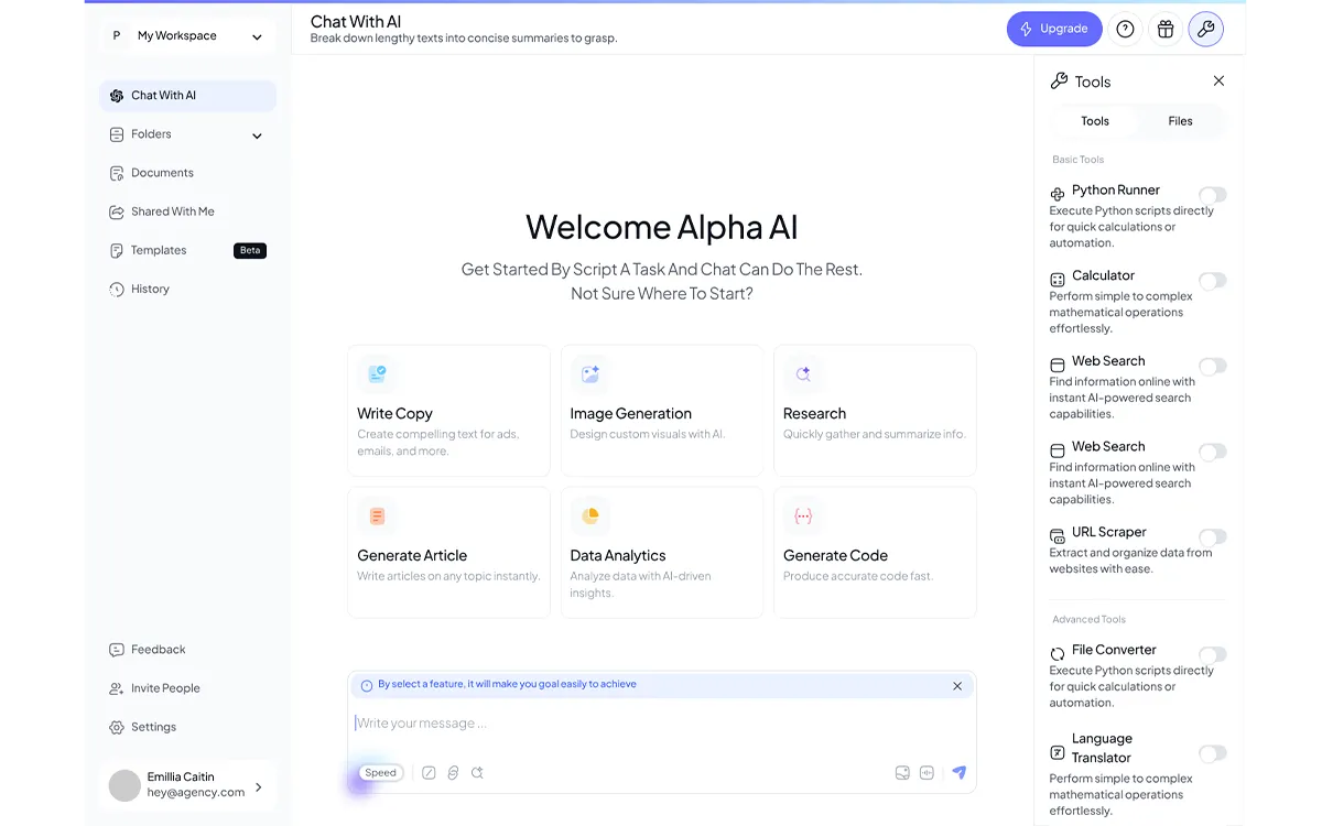 Automation and AI workspace